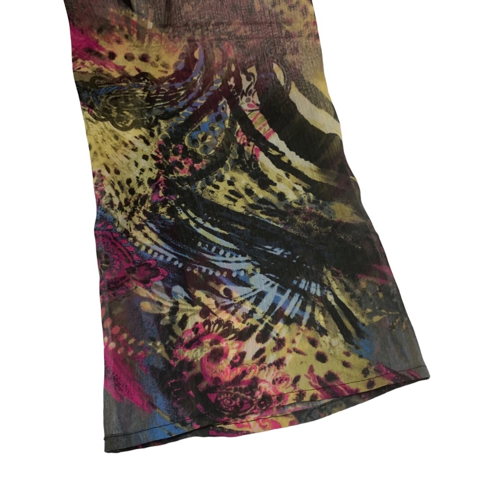 SIMONTON SAYS Paisley Animal Print Popover Top Sz L - Picture 8 of 11
